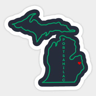 Port Sanilac MI Love (Green) Sticker